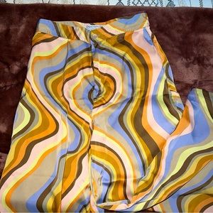 UO satin wide leg groovy pants size M